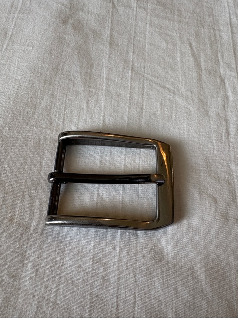 Silver Tone Metal Belt Buckle - Gunmetal - Picture 1 of 5
